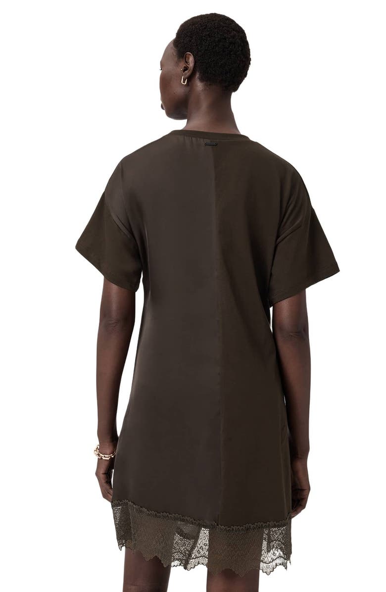 AllSaints Lana Lace Hem Minidress, Alternate, color, Bottle Brown