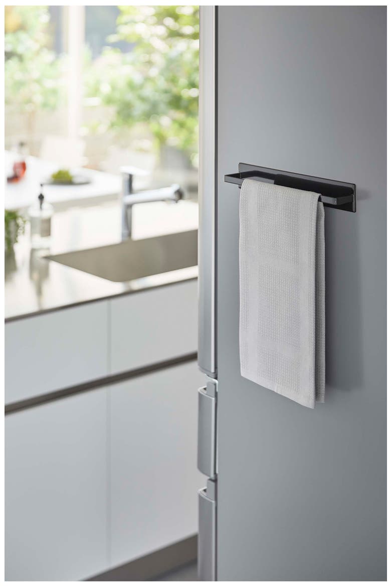 Magnetic Kitchen Towel Hanger, Alternate, color, BLACK