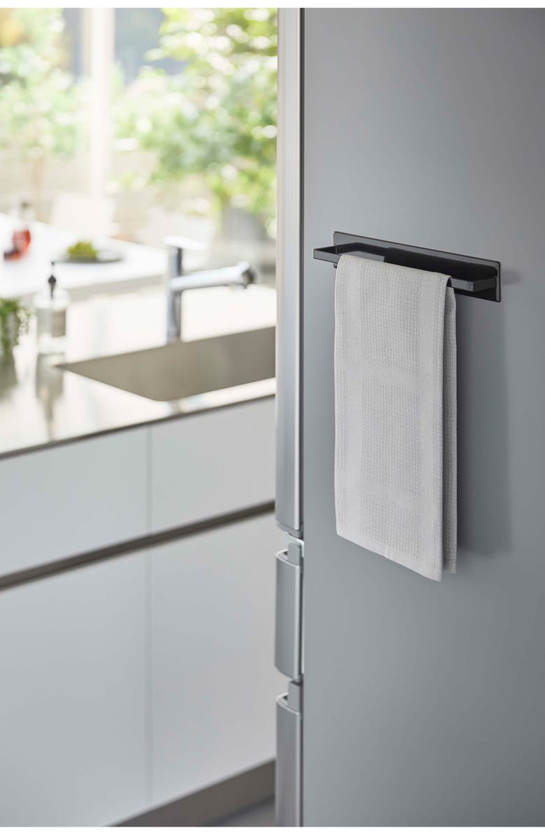 Yamazaki Magnetic Kitchen Towel Hanger, Alternate, color, Black