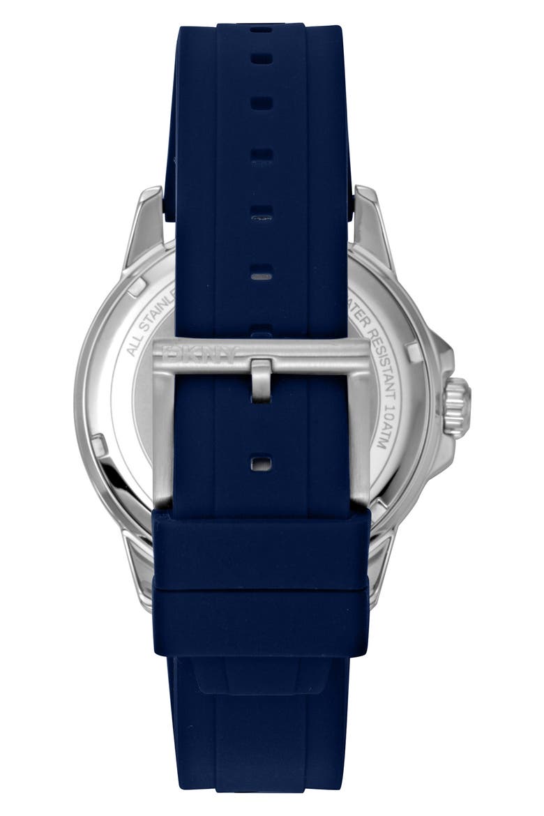 Sport Silicone Strap Watch, 43mm, Alternate, color, DARK BLUE/ STRAP