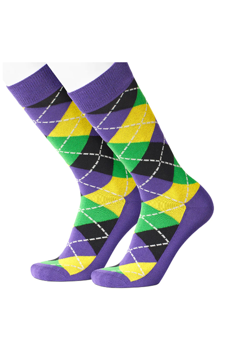 Argyle Men's Socks, Main, color, Argyle Amethyst