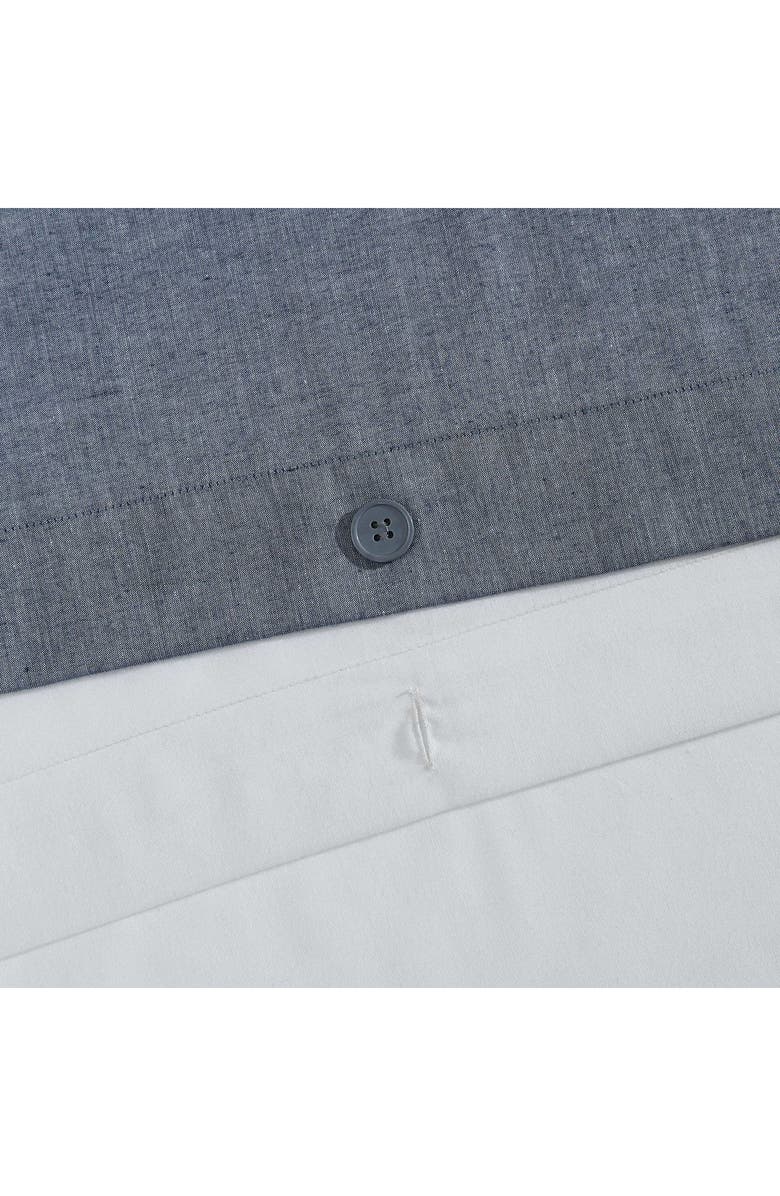 Calvin Klein Chambray Handkerchief Duvet Cover & Shams Set, Alternate, color, Light / Medium Blue