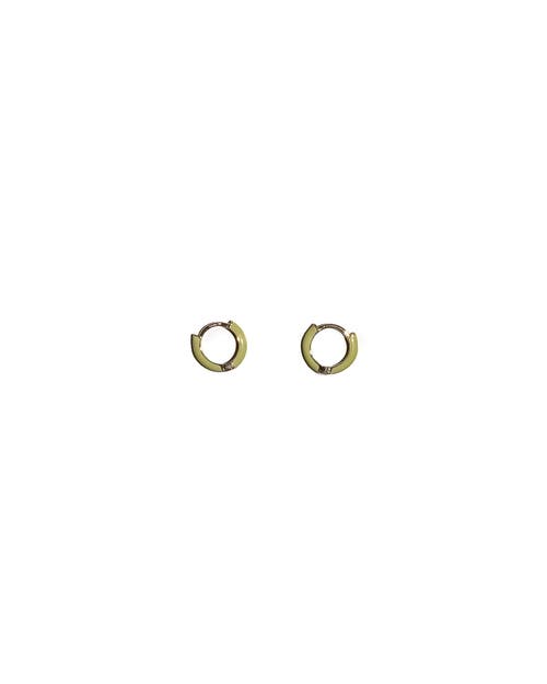 Fry Powers Enamel Huggie Earrings In Lime Green
