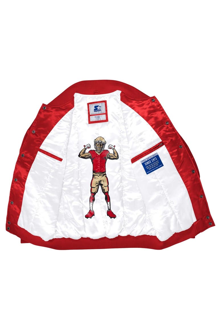 Men's Starter Scarlet San Francisco 49ers Exclusive Satin Full-Snap Varsity Jacket, Alternate, color, Scarlet