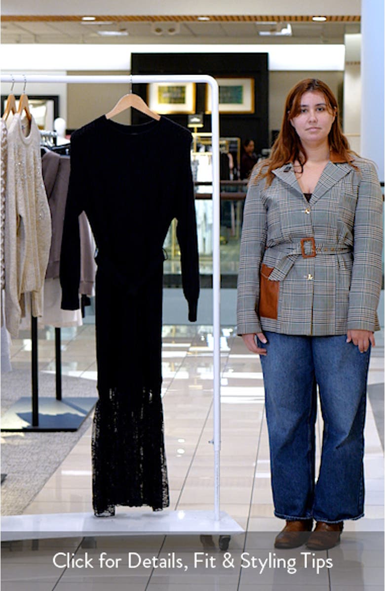 Lace Detail Long Sleeve Sweater Dress, sales video thumbnail