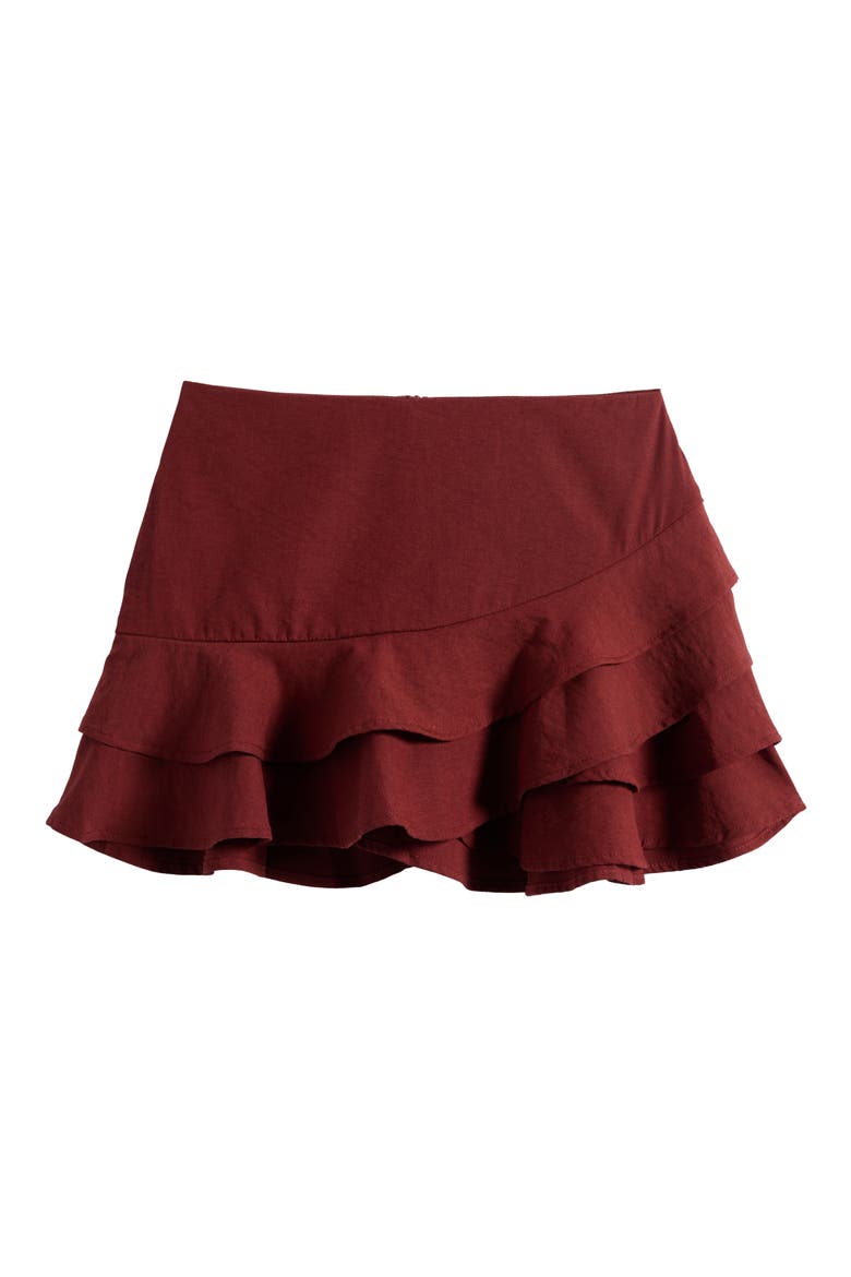 Kids' Ruffle Tiered Skort, Main, color, BURGUNDY