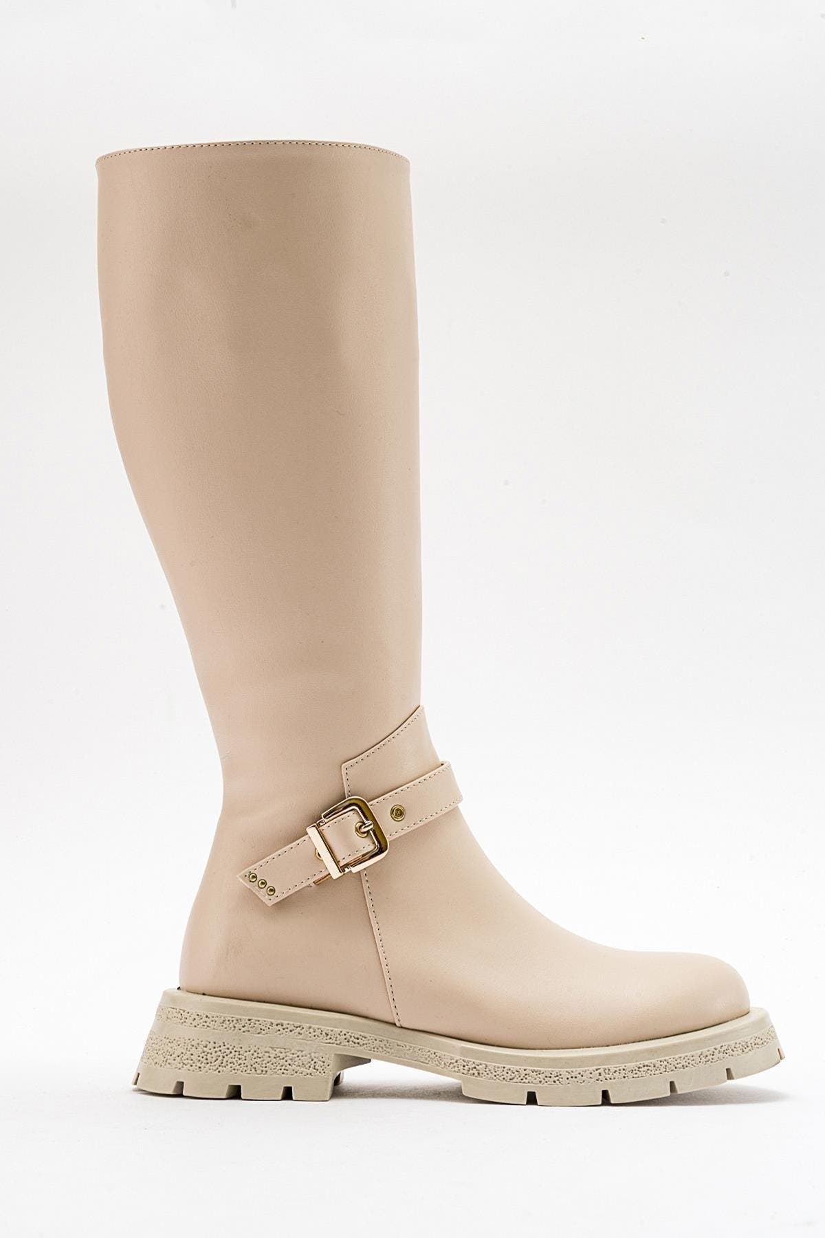 Beige Faux Leather