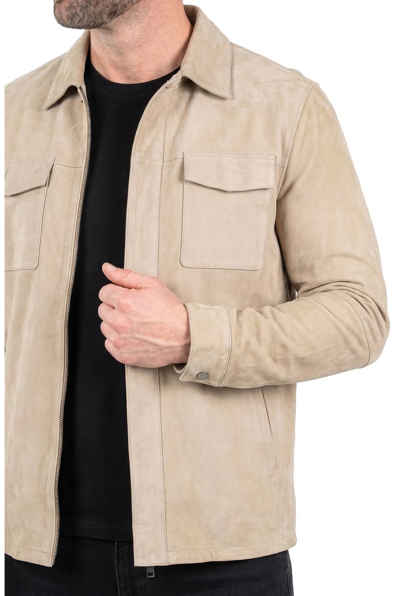 Leather Shirt Jacket, Alternate, color, BEIGE