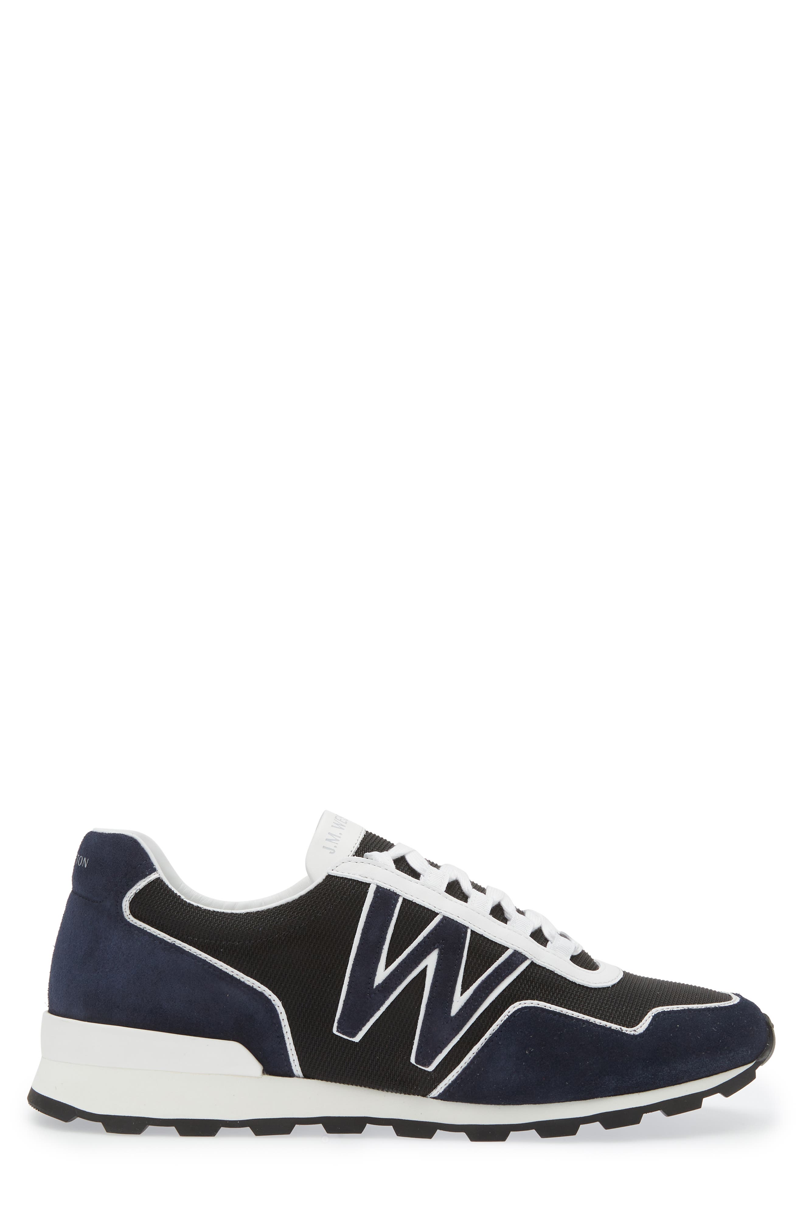 JM WESTON On My Way Ghillies Sneaker, Alternate, color, Black/ White/ Navy