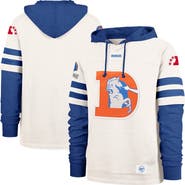 '47 Men's '47 Cream Denver Broncos Split Zone Cornerback Duo Lacer Hoodie