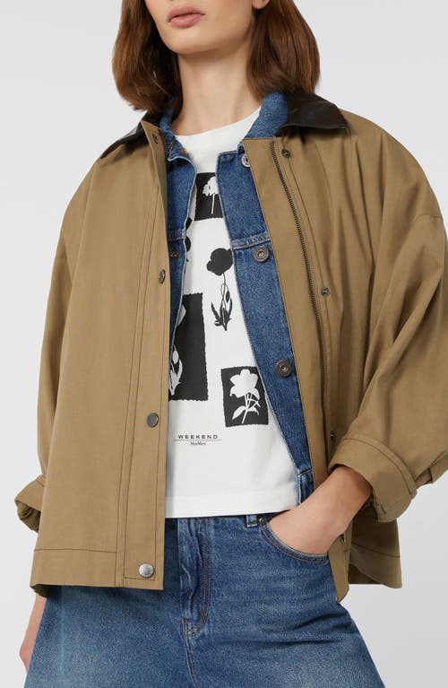 Weekend Max Mara Dorema Cotton Canvas Jacket In Brown
