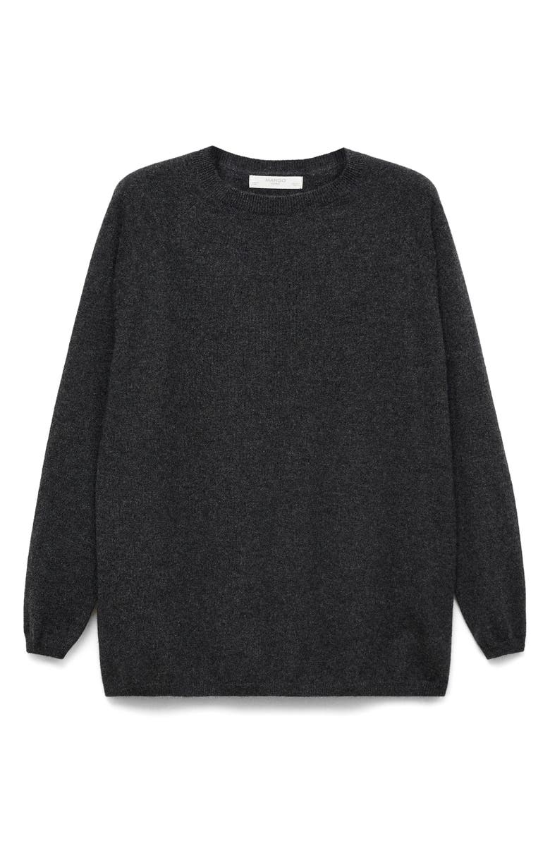 MANGO Crewneck Cashmere Sweater, Alternate, color, Charcoal