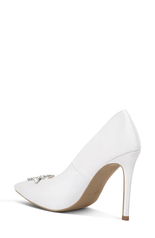 London Rag Ashlyn Crysal Leaf Pump In White