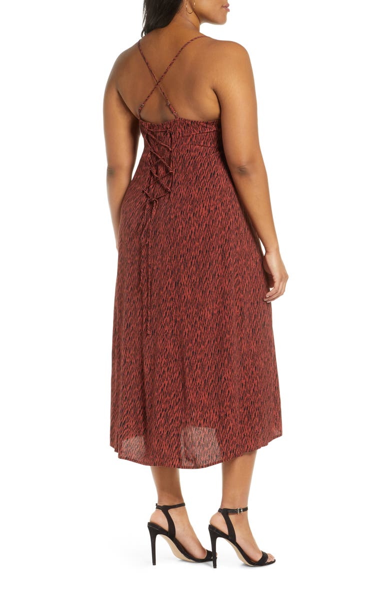 Leith High Slit Sleeveless Midi Dress, Alternate, color, 