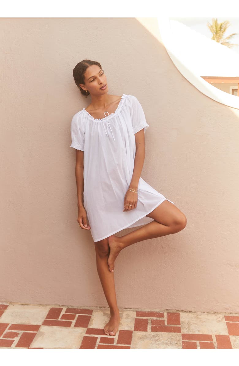 If Only If Clover Nightdress, Alternate, color, White