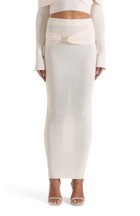 Amy Asymmetric Midaxi Skirt With Hardware Detail