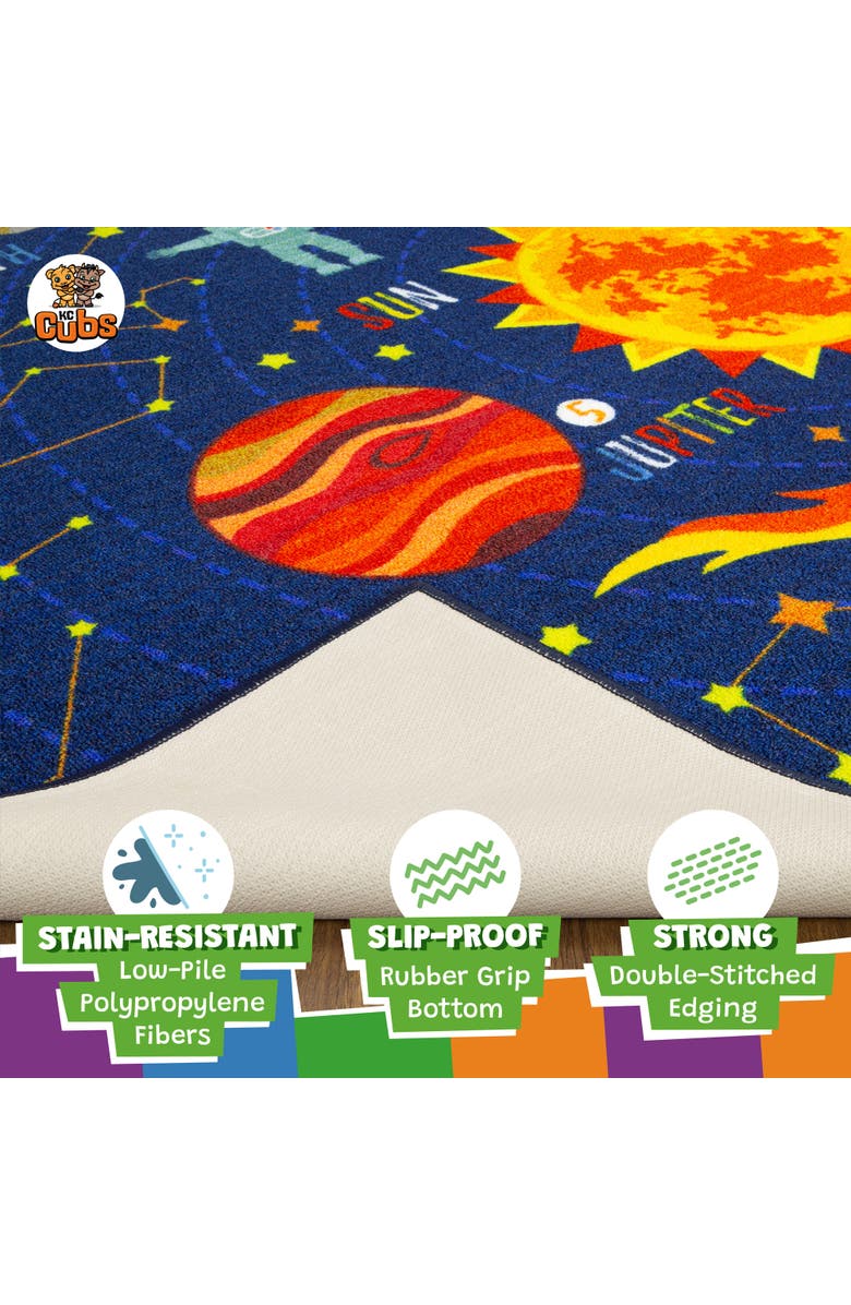 KC Cubs Educational Rug Solar System Map, 3x5' Playmat, Interactive Play, Alternate, color, Multicolored