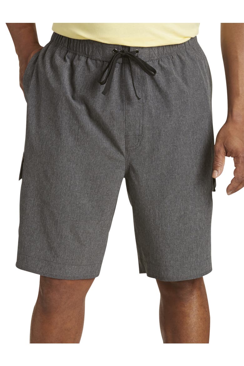 Big & Tall 4-Way Stretch Swim Trunks, Alternate, color, CHARCOAL HTR