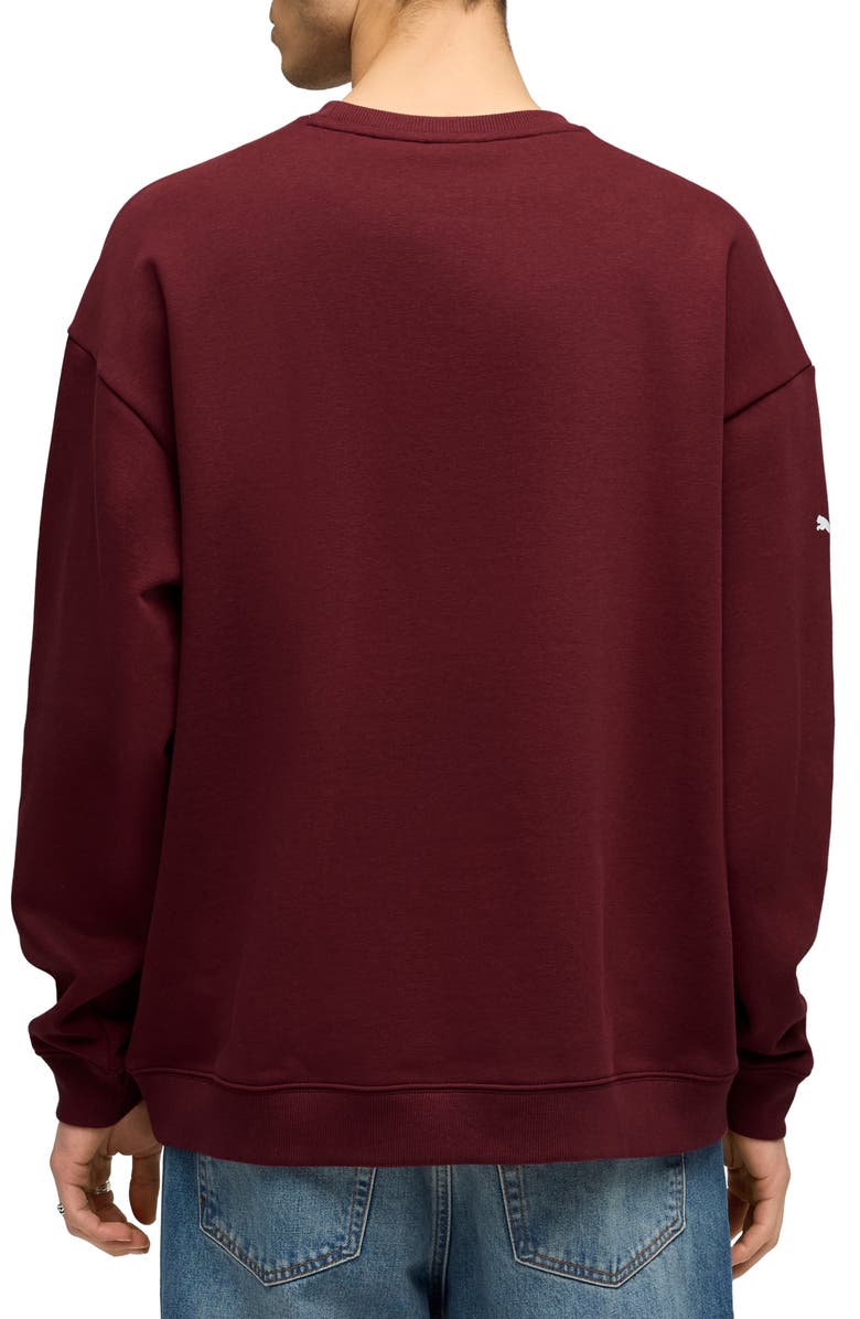 PUMA BMW Cotton Graphic Crewneck Sweatshirt, Alternate, color, Ruby Shimmer