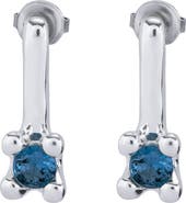 UNODE50 Drop Earrings with Blue Cubic Zirconia