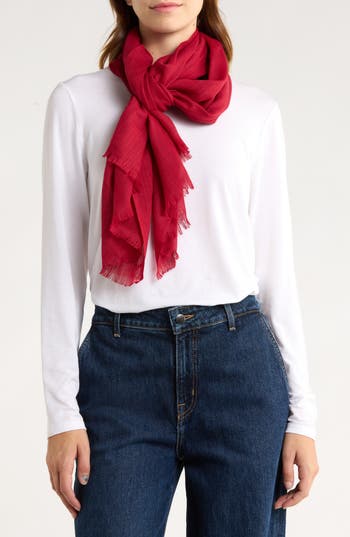 Nordstrom Rack Eyelash Wrap Scarf In Red