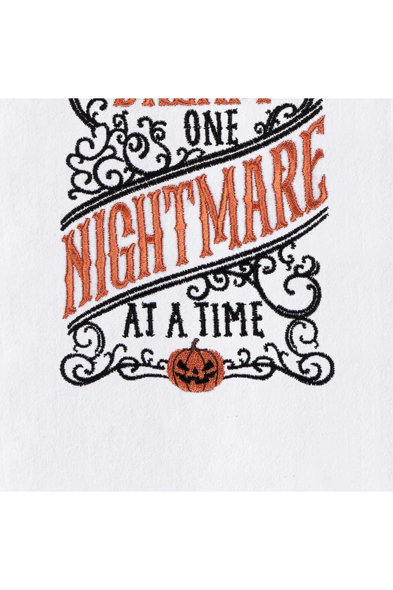 Skull Dream Nightmare Tomb Phrases Halloween Towel, Alternate, color, Orange