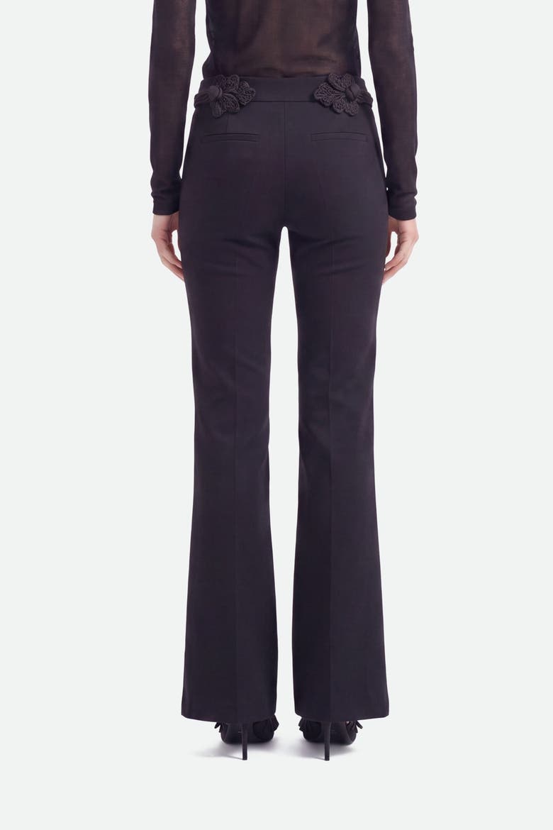 Accessory Detail Flare Trousers, Alternate, color, Black