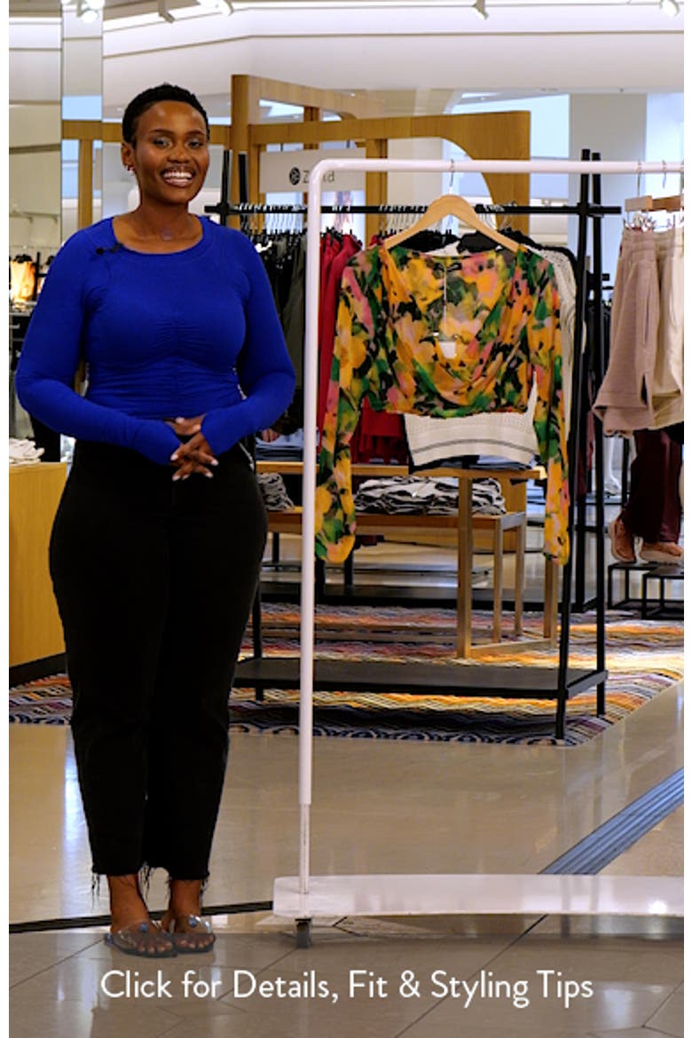 Floral Long Sleeve Chiffon Crop Top video