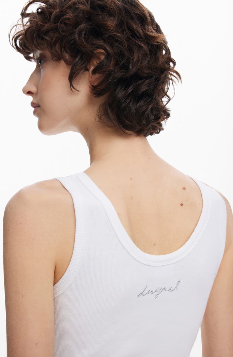 Desigual Midi Tank Dress with Denim Skirt, Alternate, color, Black