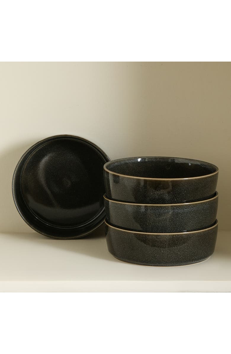 Stone Lain Eden Stoneware 4-Piece Pasta Bowl Set, Alternate, color, Charcoal Grey