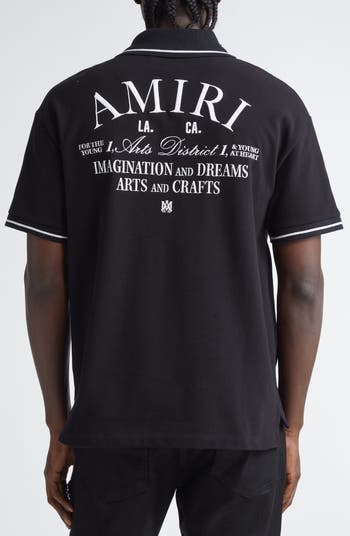 AMIRI Arts District Embroidered Cotton Piqué Polo | Nordstrom