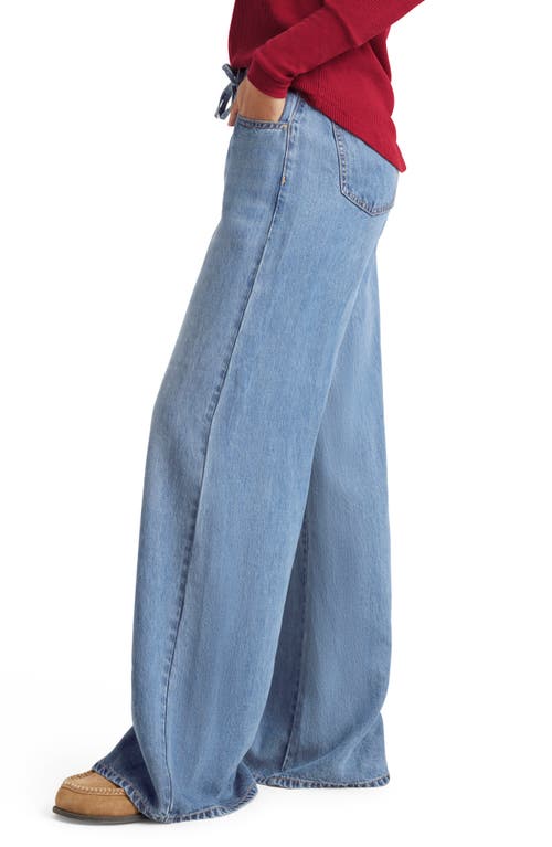 Splendid Elastic Waist Wide Leg Denim Pants In Indigo
