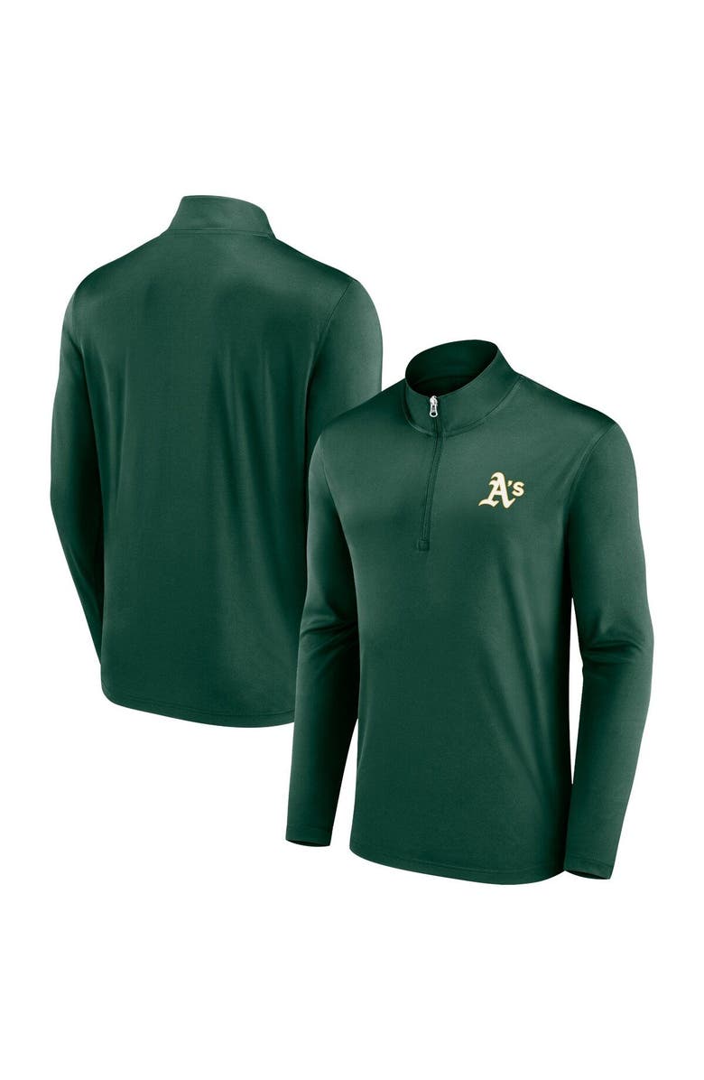 FANATICS Men's Fanatics Branded Green Oakland Athletics Underdog Mindset Quarter-Zip Jacket, Main, color, 