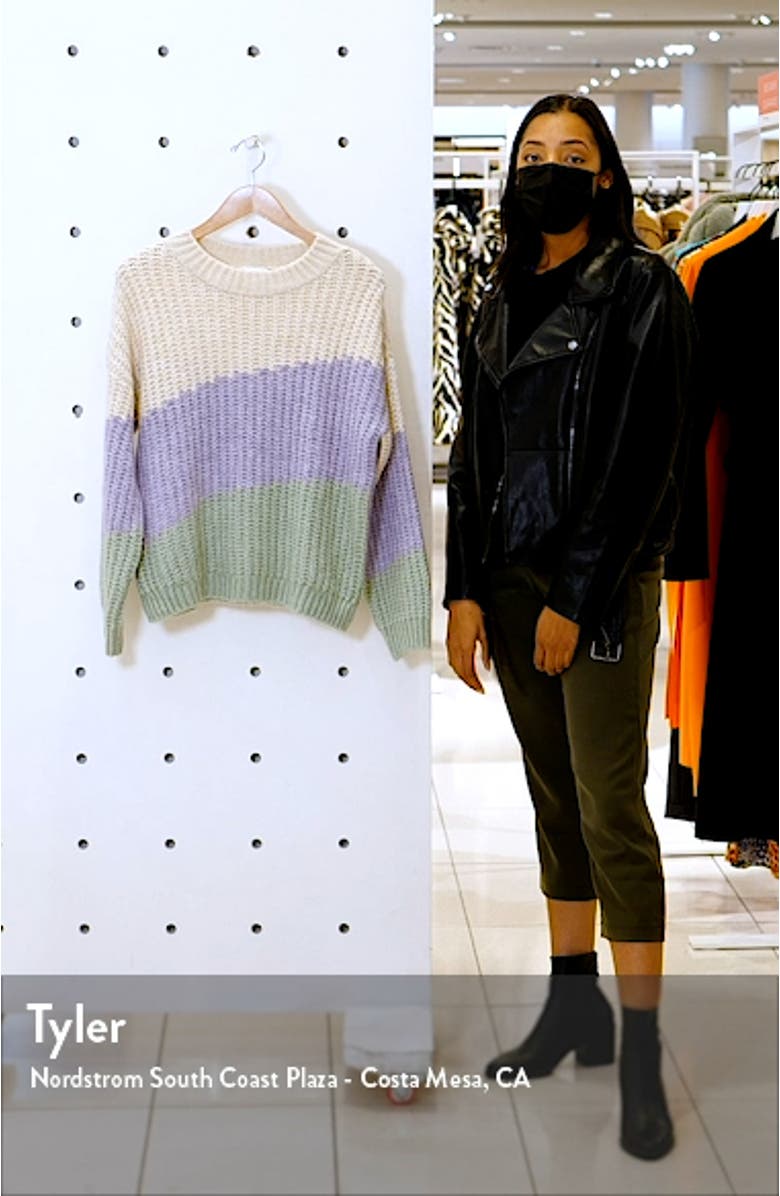 Colorblock Mock Neck Sweater, sales video thumbnail