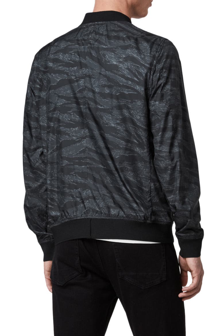 Norton Slim Fit Bomber Jacket, Alternate, color, WASHED BLACK CAMO