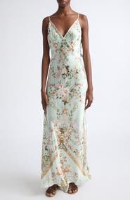 Camilla Wildflower Wunderland V Neck Silk Slip Dress