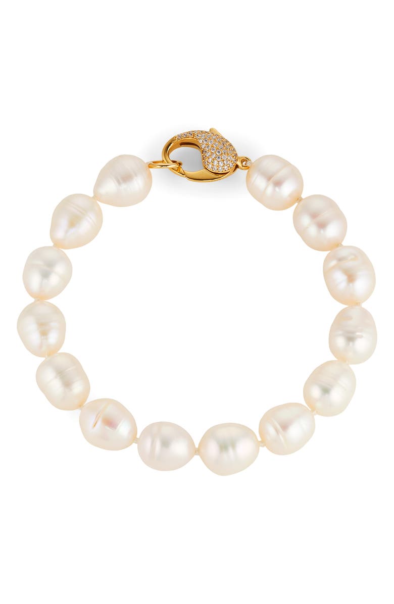 Nadri Freshwater Pearl Bracelet, Main, color, Gold