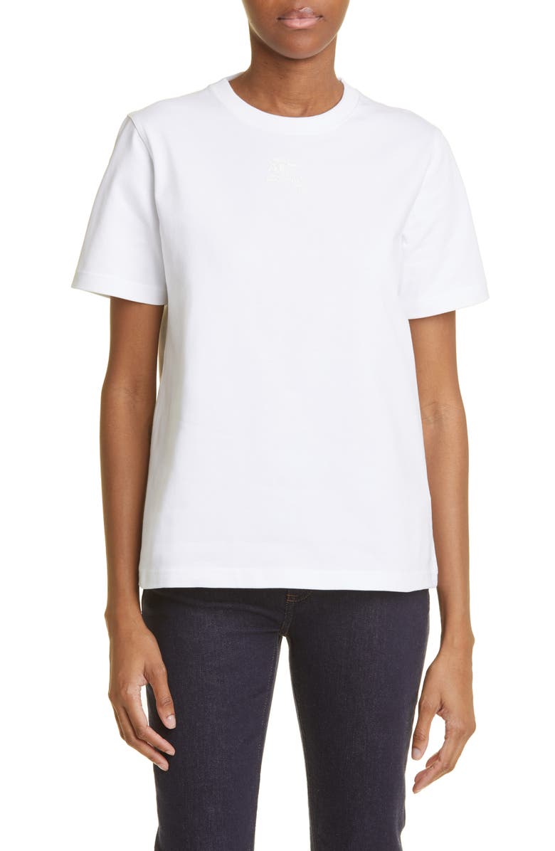 Burberry Tonal Terry Cloth EKD Appliqué T-Shirt, Main, color, 