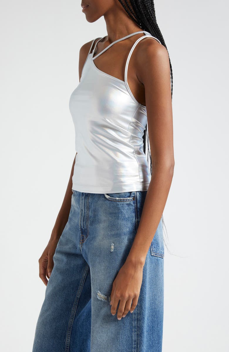 K.NGSLEY Fist Asymmetric Iridescent Cutout Camisole, Alternate, color,