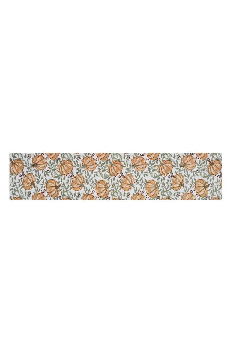 Harvest Pumpkin and Botanical Berry Runner 14" x 72", Alternate, color, Green