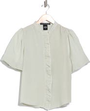 Forgotten Grace Striped Ruffle Bubble Sleeve Shirt