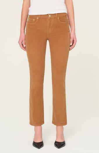 DL1961 Mara Straight Leg Mid Rise Instasculpt Corduroy Ankle Jeans