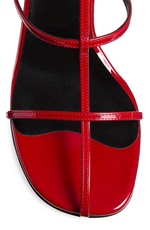 Khaite Leather T-strap Sandals In Fire Red