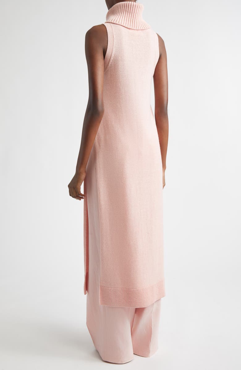 Michael Kors Collection Sleeveless Cashmere & Linen Turtleneck Tunic Sweater, Alternate, color, Quartz