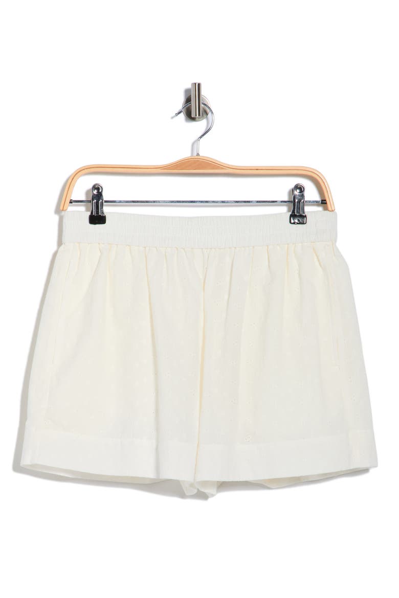 Cotton Eyelet Shorts, Alternate, color, IVORY EGRET