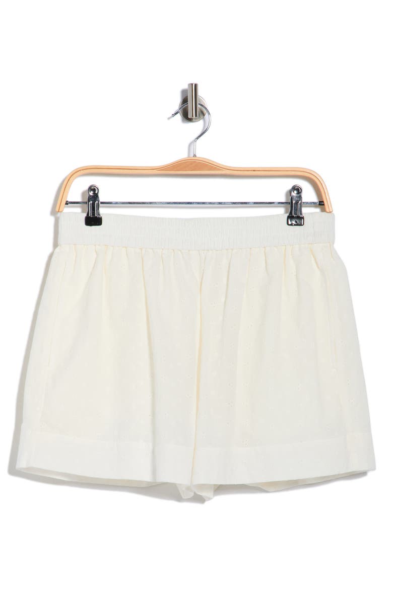 Melrose and Market Cotton Eyelet Shorts, Alternate, color, Ivory Egret