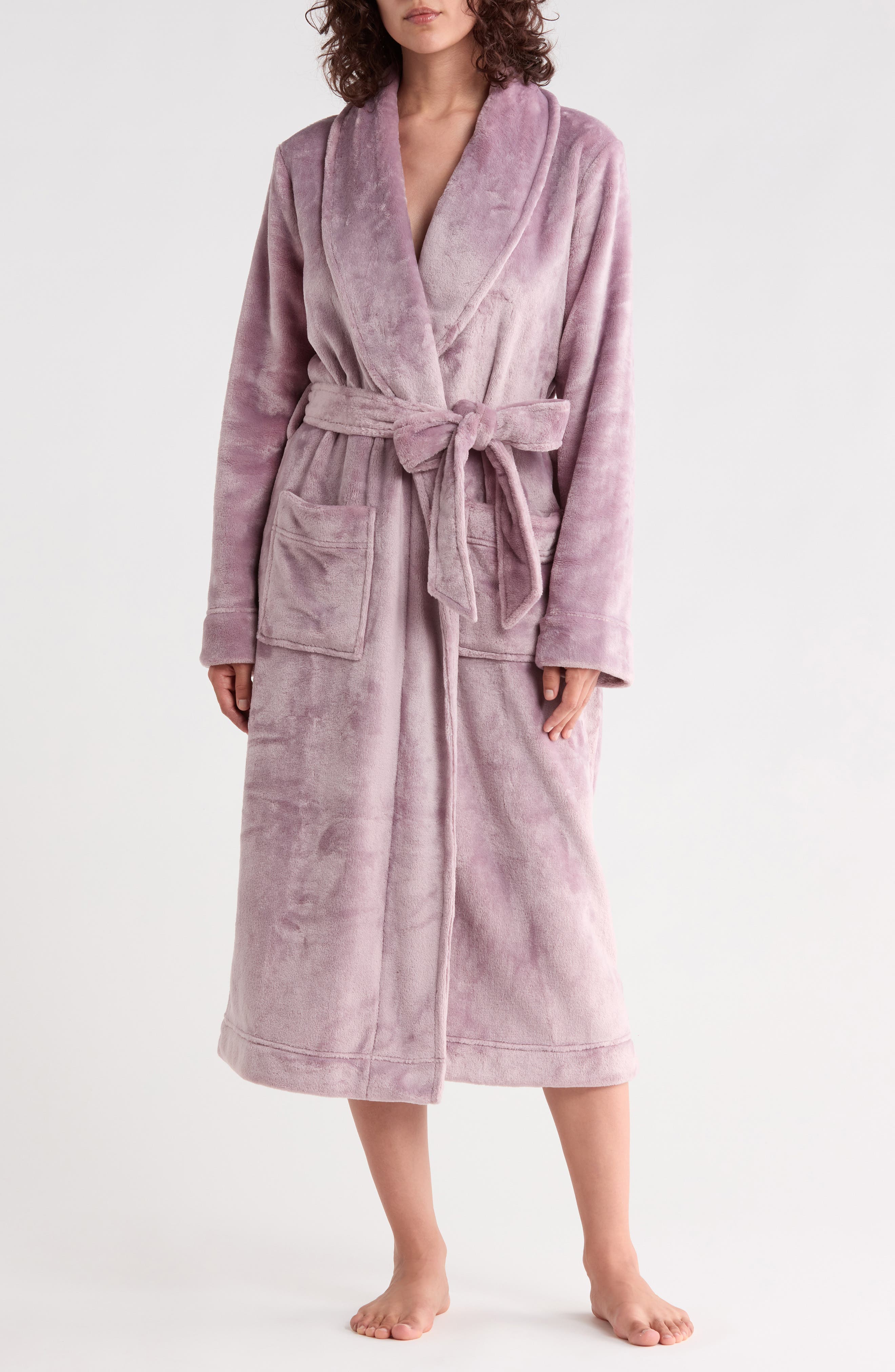 Stripe Plush Midi Robe