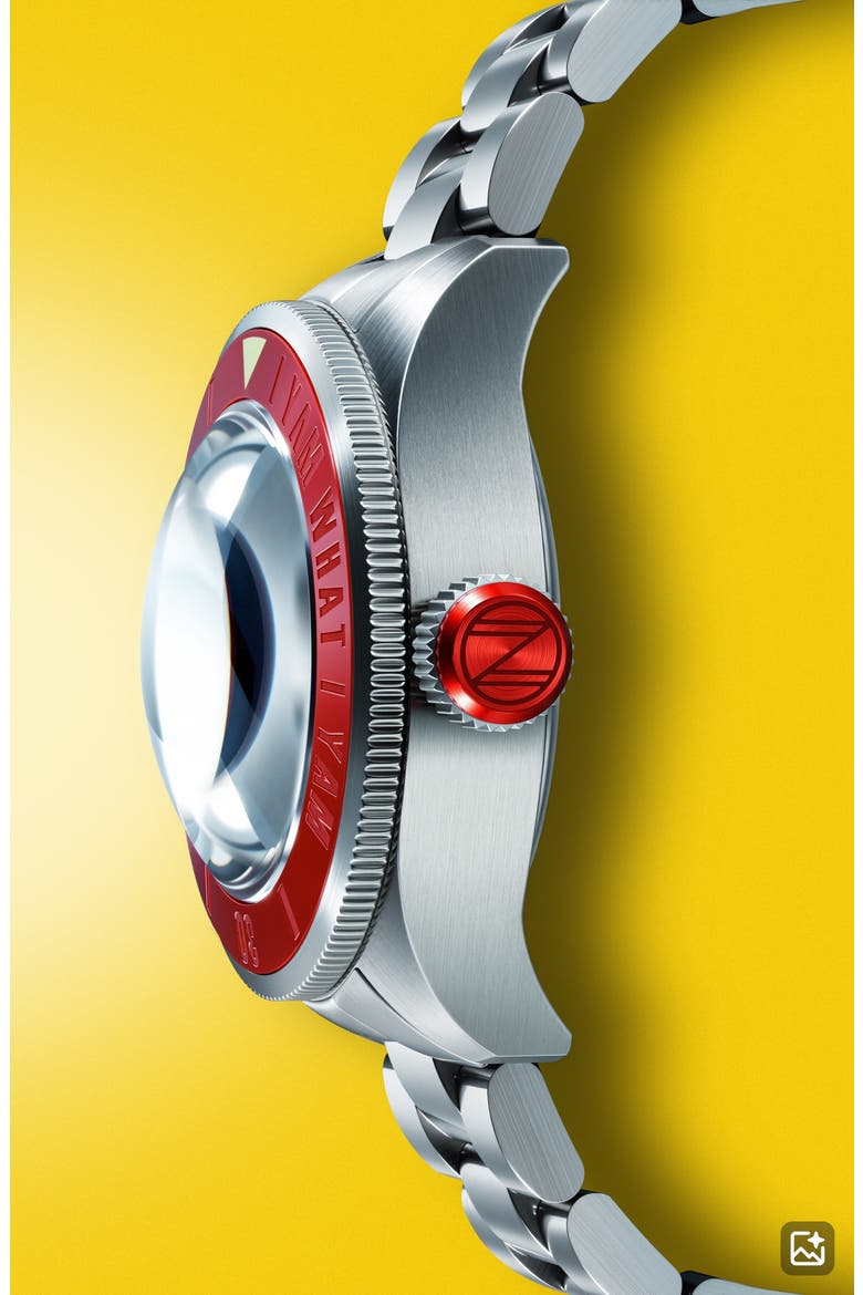 x Popeye Forearm Fury Piccard Automatic Bracelet Watch, 45mm, Alternate, color, RED
