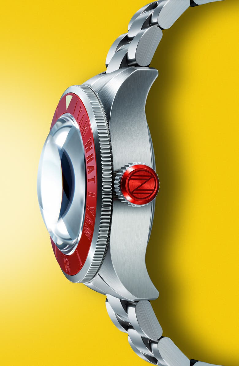 SPINNAKER x Popeye Forearm Fury Piccard Automatic Bracelet Watch, 45mm, Alternate, color, Red