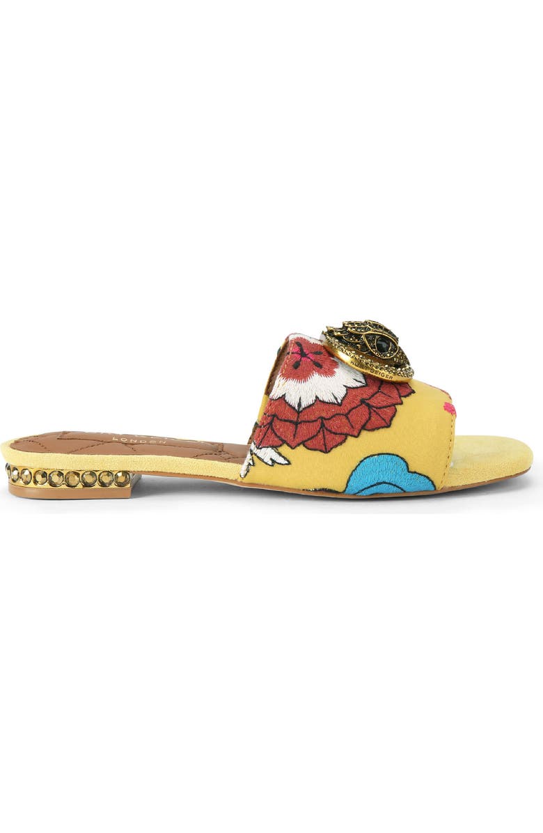 Kurt Geiger London Chelsea Leather Slide Sandal, Main, color, Yellow